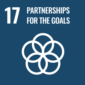 The badge for United Nations' Sustainable Development Goal number 17, Partnerships for the Goals