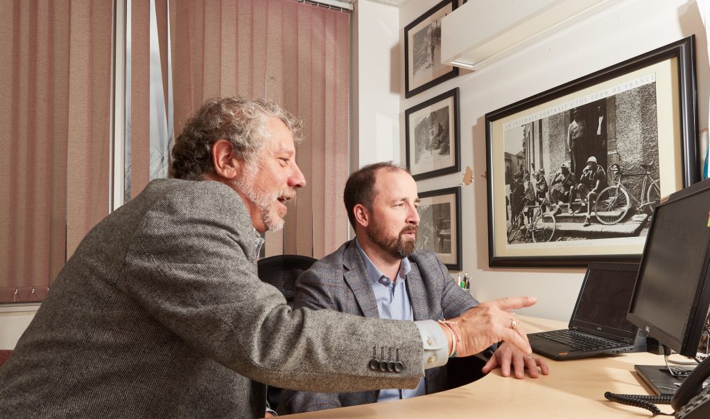 Benson Honig, left, and Brent McKnight, from the DeGroote School of Business. Photo by Kevin Patrick Robbins