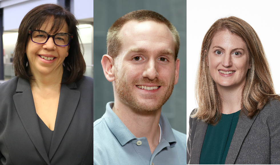 Headshots of Lauren Griffith, Chris Vershoor and Laura Anderson, three McMaster researchers.