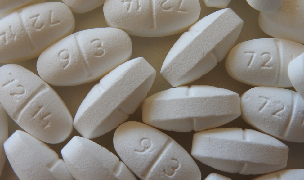 A close up of white tablets