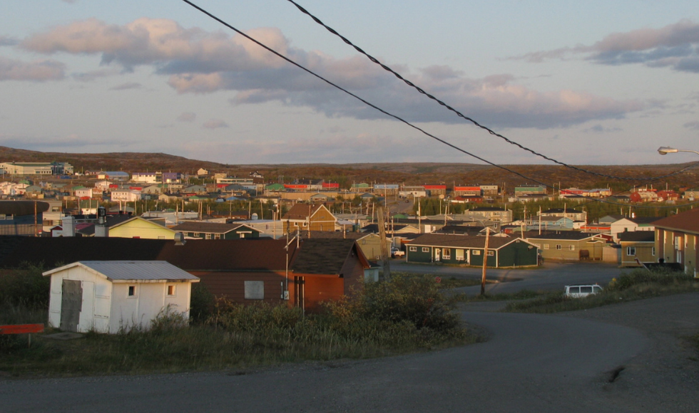 A villiage photographed from a distance during the 